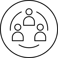 企業間の連携を表すチーム接続アイコン
